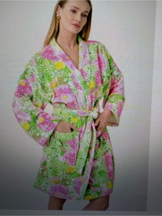 Lilly Pulitzer Other - NWT Lilly Pulitzer Luxe Terry Robe Resort White Mum Patch One Size